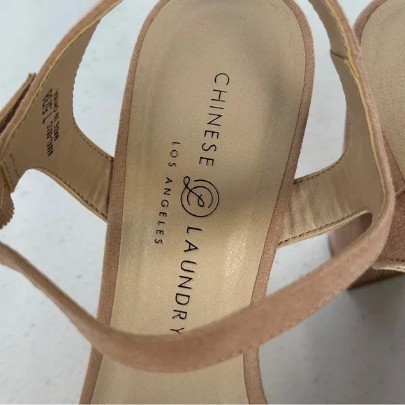 Chinese Laundry Tan Prom Wedding Date Party ‎ Sexy Platform Shoes Sz 7.5/38 - Picture 8 of 9